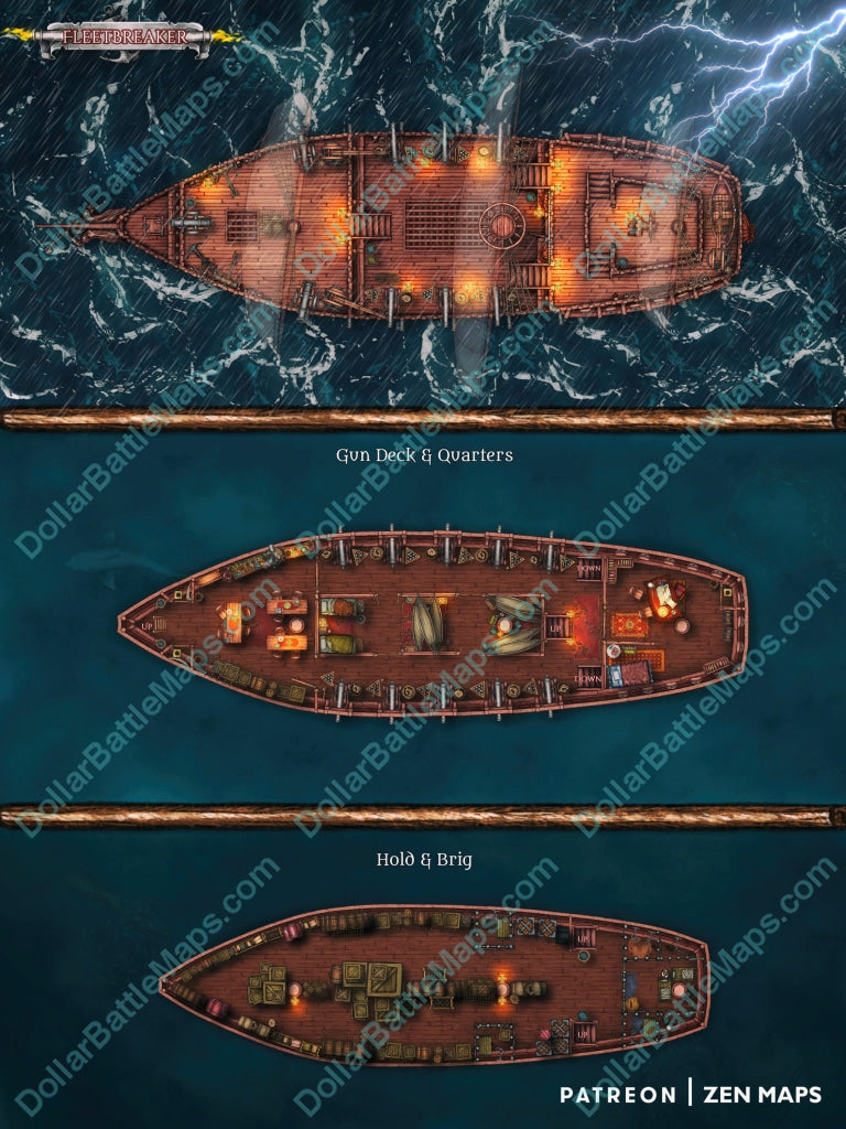 Fleetbreaker Naval Ship - 3 Map Variations Day Night And Storm!