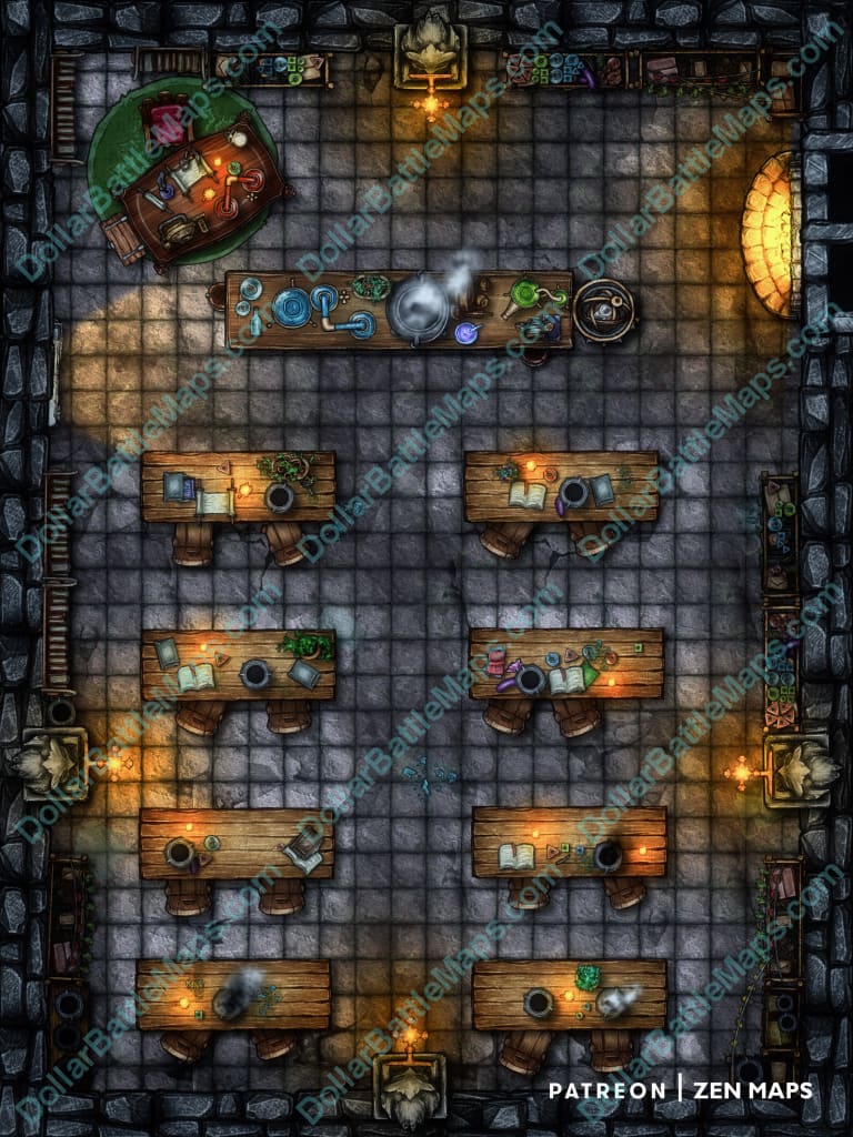 Magic Castle Potions Classroom Rpg Battlemap